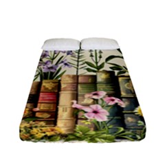 Books Flowers Book Flower Flora Floral Fitted Sheet (full/ Double Size)