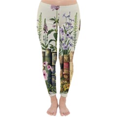 Books Flowers Book Flower Flora Floral Classic Winter Leggings