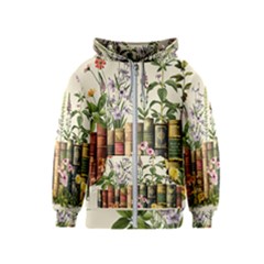 Books Flowers Book Flower Flora Floral Kids  Zipper Hoodie