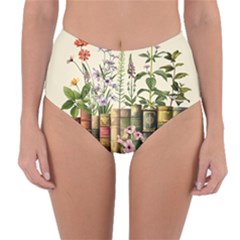 Books Flowers Book Flower Flora Floral Reversible High-waist Bikini Bottoms