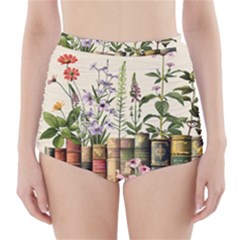 Books Flowers Book Flower Flora Floral High-waisted Bikini Bottoms