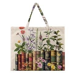 Books Flowers Book Flower Flora Floral Zipper Large Tote Bag by Maspions