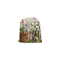 Books Flowers Book Flower Flora Floral Drawstring Pouch (xs)