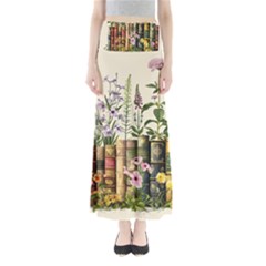 Books Flowers Book Flower Flora Floral Full Length Maxi Skirt