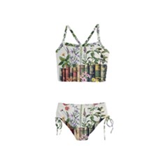 Books Flowers Book Flower Flora Floral Girls  Tankini Swimsuit