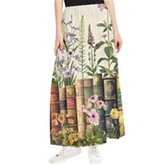 Books Flowers Book Flower Flora Floral Maxi Chiffon Skirt