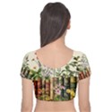 Books Flowers Book Flower Flora Floral Velvet Short Sleeve Crop Top  View2