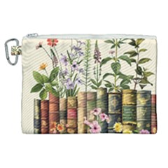 Books Flowers Book Flower Flora Floral Canvas Cosmetic Bag (xl)