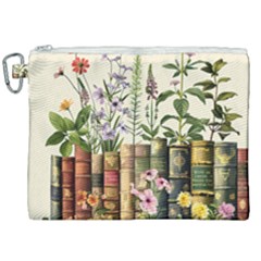 Books Flowers Book Flower Flora Floral Canvas Cosmetic Bag (xxl)