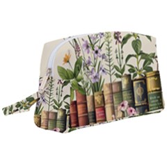 Books Flowers Book Flower Flora Floral Wristlet Pouch Bag (large)