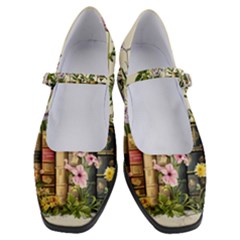 Books Flowers Book Flower Flora Floral Women s Mary Jane Shoes