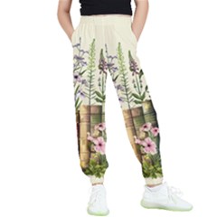 Books Flowers Book Flower Flora Floral Kids  Joggers by Maspions