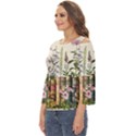 Books Flowers Book Flower Flora Floral Cut Out Wide Sleeve Top View2