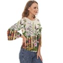 Books Flowers Book Flower Flora Floral Cut Out Wide Sleeve Top View3