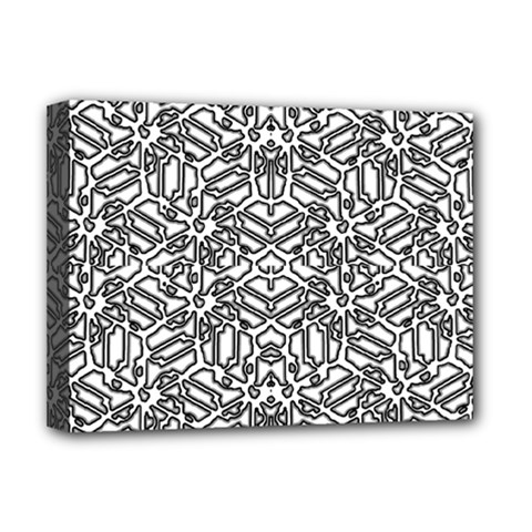 Monochrome Maze Design Print Deluxe Canvas 16  X 12  (stretched) 