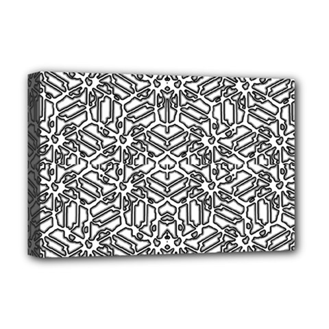 Monochrome Maze Design Print Deluxe Canvas 18  X 12  (stretched) by dflcprintsclothing