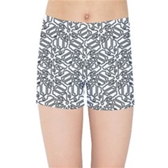 Monochrome Maze Design Print Kids  Sports Shorts by dflcprintsclothing