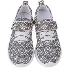 Monochrome Maze Design Print Women s Velcro Strap Shoes by dflcprintsclothing