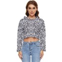 Monochrome Maze Design Print Women s Lightweight Cropped Hoodie View1