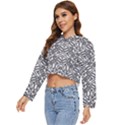 Monochrome Maze Design Print Women s Lightweight Cropped Hoodie View2