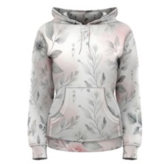 Light Grey And Pink Floral Women s Pullover Hoodie by LyssasMindArt