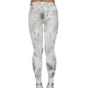 Light Grey and Pink Floral Lightweight Velour Classic Yoga Leggings View2