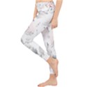 Light Grey and Pink Floral Lightweight Velour Classic Yoga Leggings View3