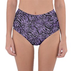 Enigmatic Plum Mosaic Reversible High-waist Bikini Bottoms by dflcprintsclothing