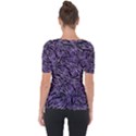 Enigmatic Plum Mosaic Shoulder Cut Out Short Sleeve Top View2