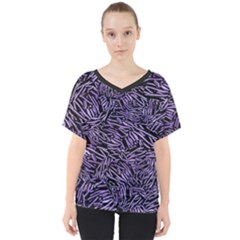 Enigmatic Plum Mosaic V-neck Dolman Drape Top by dflcprintsclothing