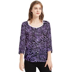 Enigmatic Plum Mosaic Chiffon Quarter Sleeve Blouse by dflcprintsclothing