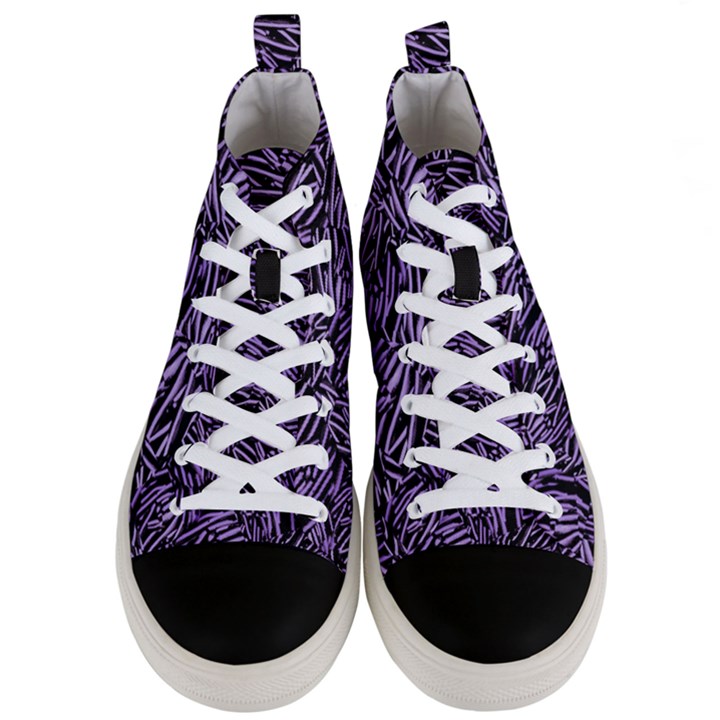 Enigmatic Plum Mosaic Men s Mid-Top Canvas Sneakers