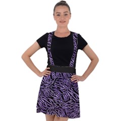 Enigmatic Plum Mosaic Velvet Suspender Skater Skirt