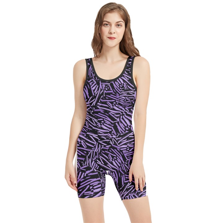 Enigmatic Plum Mosaic Women s Wrestling Singlet