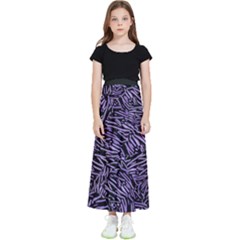 Enigmatic Plum Mosaic Kids  Flared Maxi Skirt