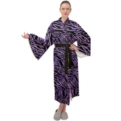 Enigmatic Plum Mosaic Maxi Velvet Kimono by dflcprintsclothing