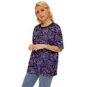 Enigmatic Plum Mosaic Oversized Basic T-Shirt View2