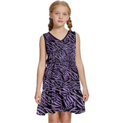 Enigmatic Plum Mosaic Kids  Sleeveless Tiered Mini Dress by dflcprintsclothing