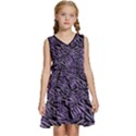 Enigmatic Plum Mosaic Kids  Sleeveless Tiered Mini Dress View1