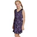 Enigmatic Plum Mosaic Kids  Sleeveless Tiered Mini Dress View2