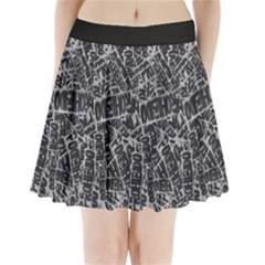 Rebel Life: Typography Black And White Pattern Pleated Mini Skirt by dflcprintsclothing