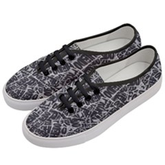 Rebel Life: Typography Black And White Pattern Women s Classic Low Top Sneakers by dflcprintsclothing