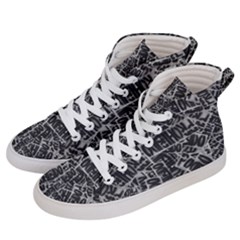 Rebel Life: Typography Black And White Pattern Men s Hi-top Skate Sneakers