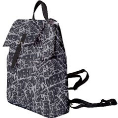 Rebel Life: Typography Black And White Pattern Buckle Everyday Backpack by dflcprintsclothing