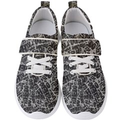 Rebel Life: Typography Black And White Pattern Men s Velcro Strap Shoes by dflcprintsclothing