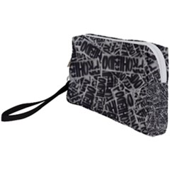 Rebel Life: Typography Black And White Pattern Wristlet Pouch Bag (small) by dflcprintsclothing