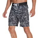 Rebel Life: Typography Black and White Pattern Men s Beach Shorts View2