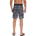 Rebel Life: Typography Black and White Pattern Men s Beach Shorts View4