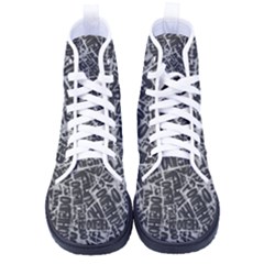 Rebel Life: Typography Black And White Pattern Men s High-top Canvas Sneakers by dflcprintsclothing