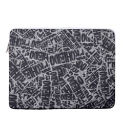 Rebel Life: Typography Black And White Pattern 16  Vertical Laptop Sleeve Case With Pocket by dflcprintsclothing